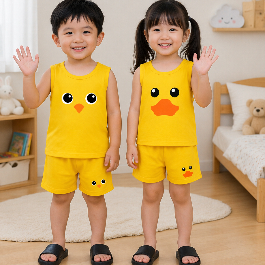 BABY DUCK SINGLET CLOTHES SET DUCK CHILDRENS SINGLET SET / PREMIUM MATERIAL SINGLET / อายุ 0-5 ปี