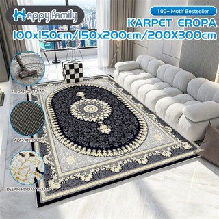 (HF)  Karpet Lantai Eropa Style 3 UK 100x150cm / 150x200cm / 200x300cm Bahan Polyester Halus