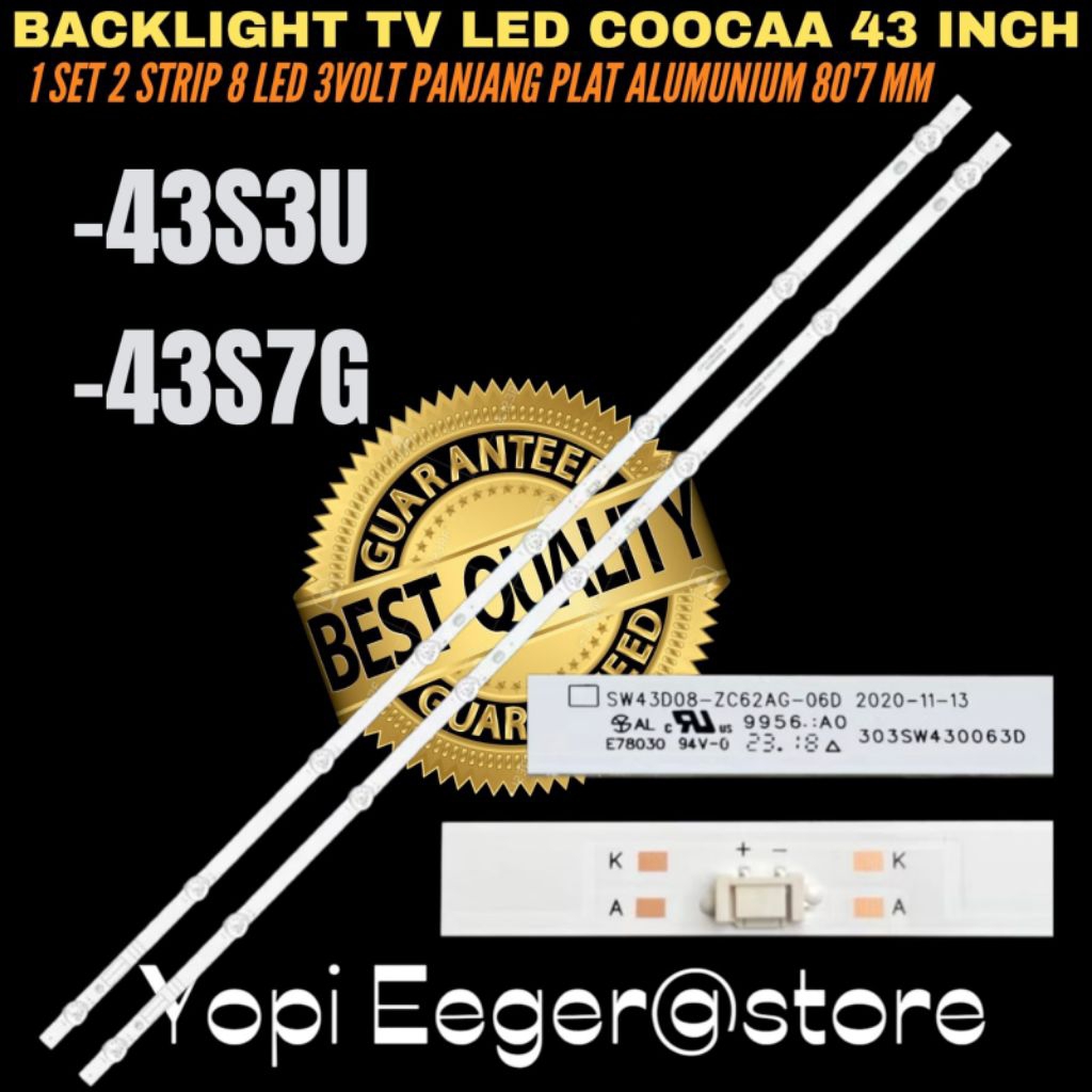 COOCAA 43 นิ้ว LED TV BACKLIGHT 43S3U-43S7G COOCAA LED TV BACKLIGHT