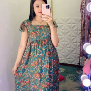 PROMO Daster Kekinian/Dress Ruffle/Pakaian Wanita Premium/Daster Rayon premium/Baju Motif Bunga