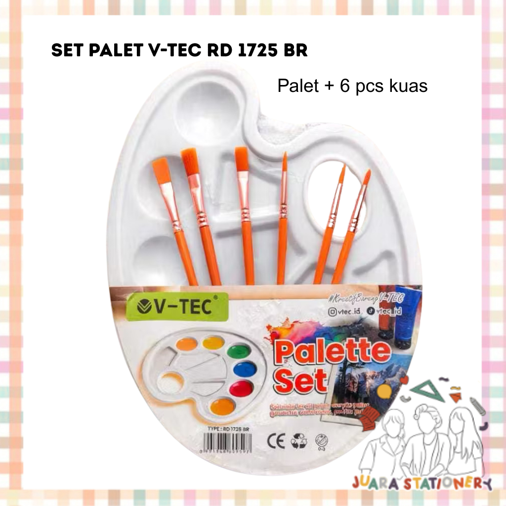 V-tec RD 1725 BR Palette Set / Creative Art Brush Art Set Palette Brush For Creative Art