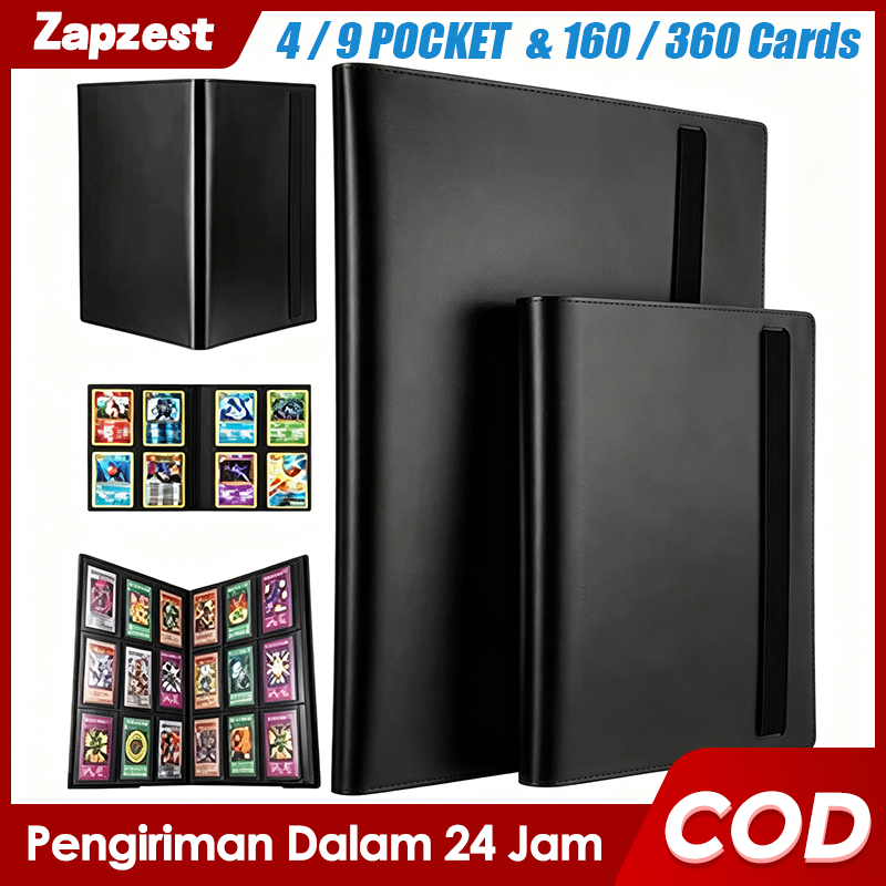 Strap Binder Card Album 4/9 Pocket - อัลบั้มการ์ดเหมาะกับ 160/360pcs, สําหรับ Pokemon Yugioh MTG Photocard A4 คอลเลกชันหนังสือ