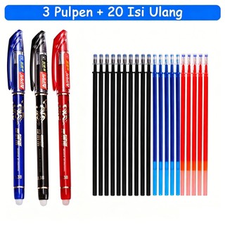 [DOTDING]Set 23 Pcs Pulpen Gel yang Dapat Dihapus dengan Isi Ulang 0.5mm Pulpen Bola untuk Pelajar Pulpen Tinta Gel Alat Tulis Sekolah dan Kantor