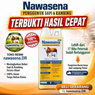 Nawasena penggemuk Sapi & Kambing Cepat – Nafsu Makan Naik, Bobot Cepat Bertambah, 100% Herbal