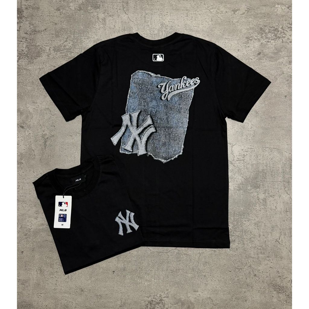 MLB Ash พิมพ์แบรนด์เสื้อยืด// MLB NY Ash บทคัดย่อพิมพ์เสื้อยืด/เสื้อยืด Unisex