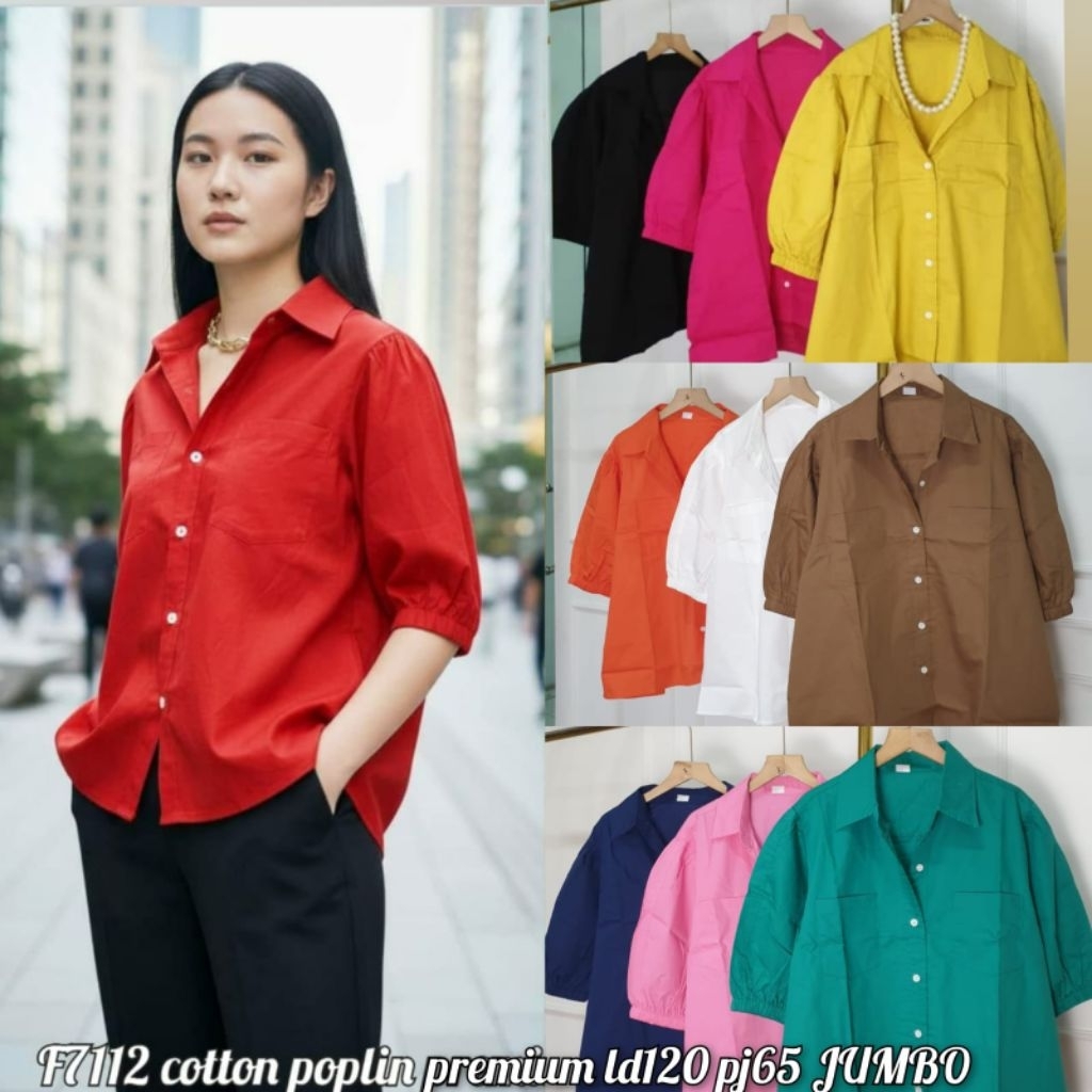 KEMEJA KATUN JC88 - เสื้อ Haruki - เสื้อเชิ้ตผู้หญิง (LD 120 cm) ผ้าฝ้ายพรีเมี่ยม