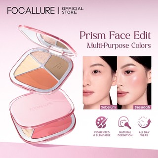 FOCALLURE Face Palette Multi-Use Blush Contour Highlighter Natural High Pigmented Blendable All Day Wear