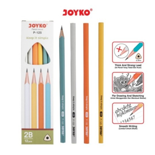 (GET 1 DOZEN) JOYKO P-125 2B Pencil / Joyko P-125 / P 125 2B Wooden Pencil
