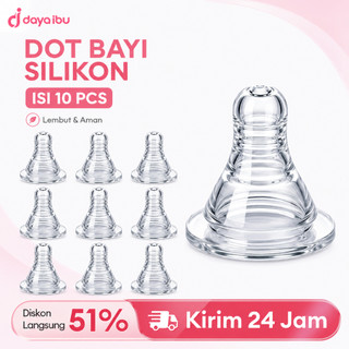ANGEL MOMMY 10PCS Dot Botol Bayi Dot Nipple Slim Neck Ulir BPA Free Standar 3.8cm XNZ