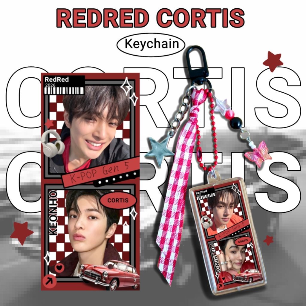 GANTUNGAN CORTIS REDRED KEYCHAIN/ CORTIS REDRED PHOTOSTRIP KEYCHAIN/ CORTIS PHOTOSTRIP KEYCHAIN/ COR