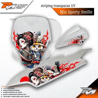 STRIPING VARIASI TRANSPARAN YAMAHA MIO SPORTY MIO SMILLE STICKER MOTIF JEPANG KEREN SIMPLE TERBARU