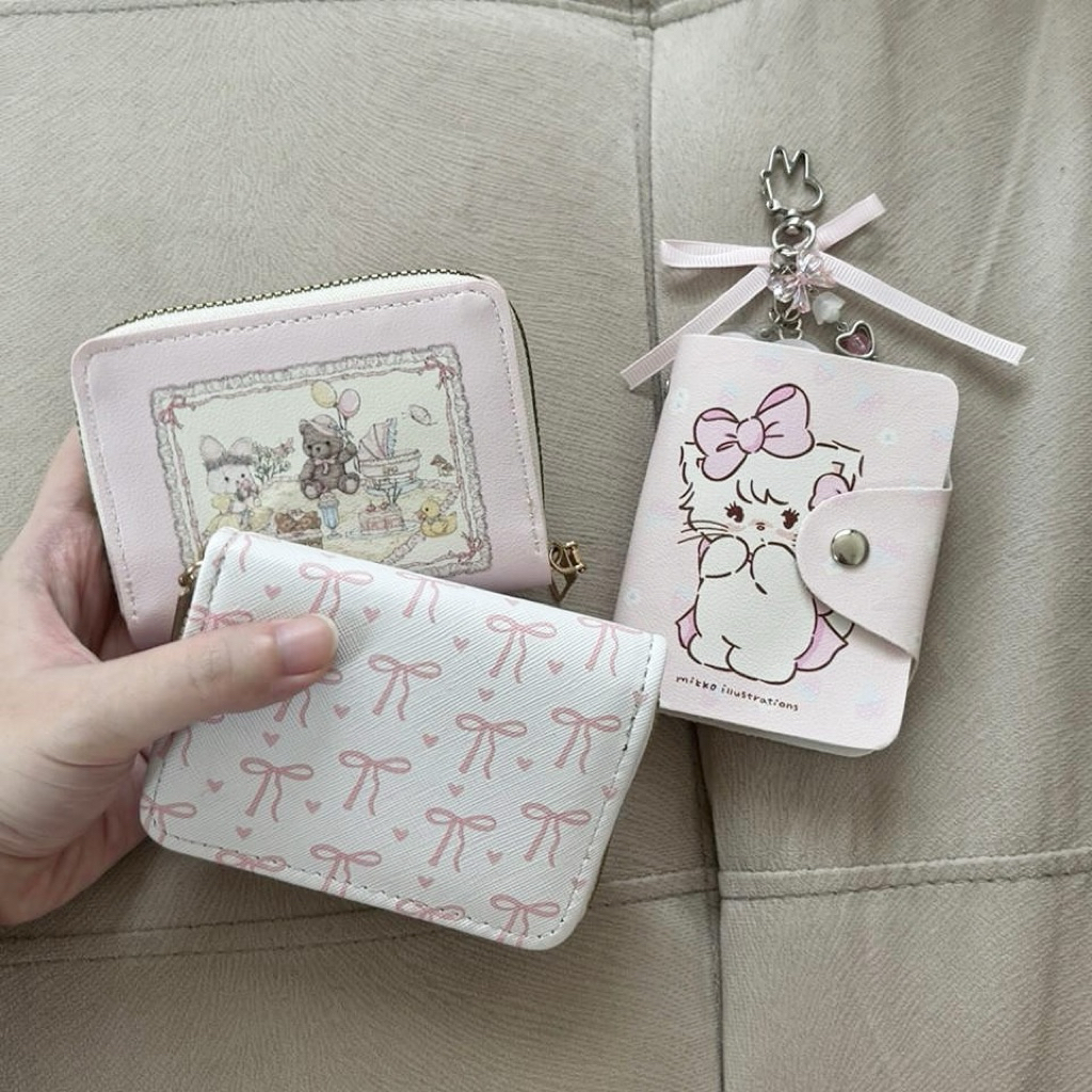 Mocorie - Machere Coquette Card Holder / Card Storage Wallet / Coquette Card Storage / Pink Ribbon C