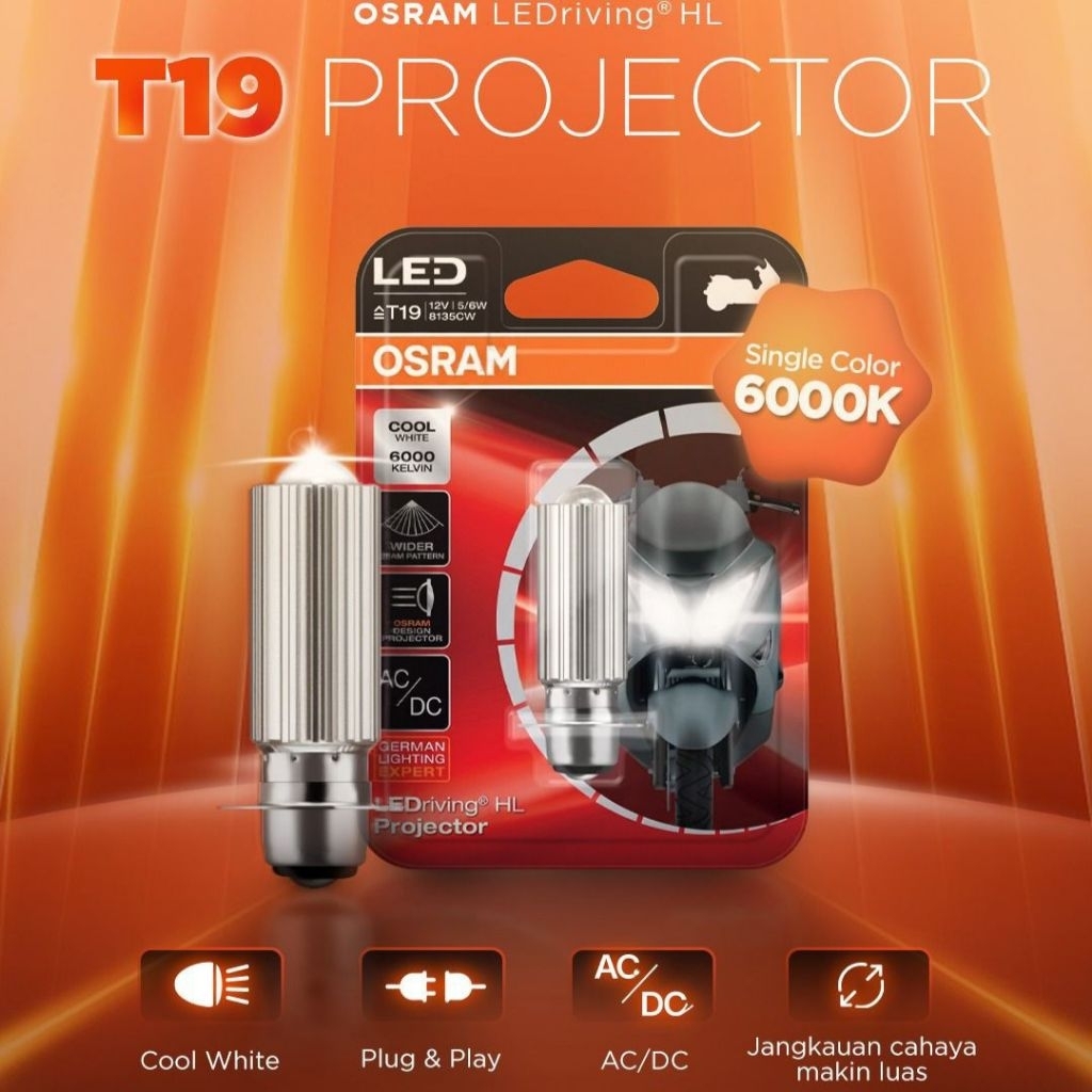 OSRAM LEDriving HL T19 PROJECTOR 12V 5/6W 6500K AC DC โคมไฟ LED สีขาว