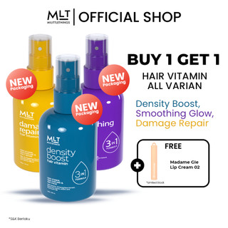 [MLT Vitamin Rambut Viral] MLT Density Boost, Smoothing Glow, Damage Repair Hair Vitamin Rambut Natural 100 ML | Milittle Things Vitamin Rambut Keratin Gingseng Halus Rambut Wangi Alami | Anti Lepek | 3in1 Formula