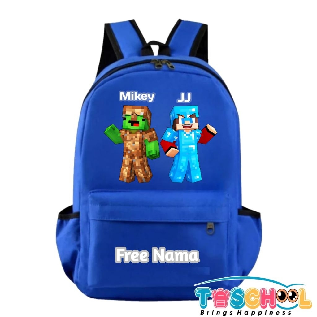 JJ AND MIKEY MINECRAFT CHARACTER CHILDRENS BACKPACK ฟรีชื่อ