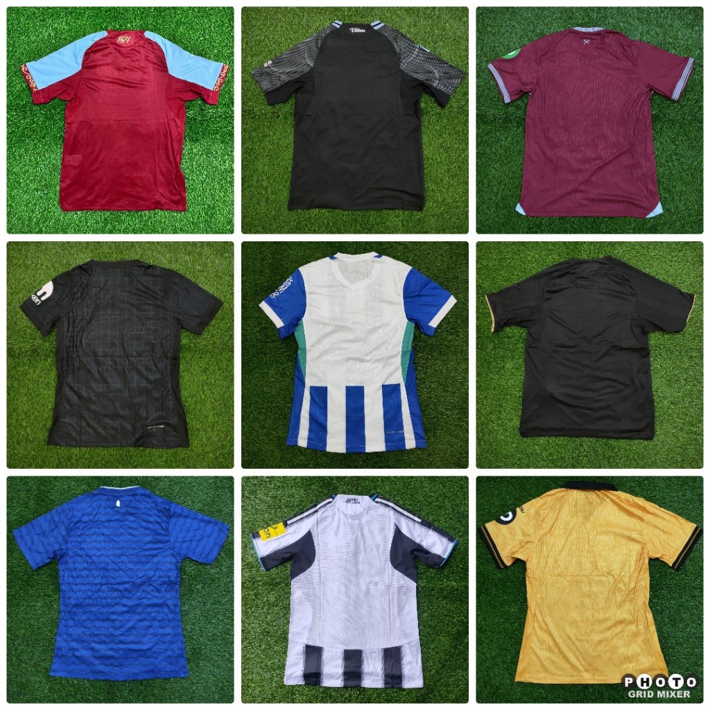 PLAYER ปัญหา MEDIOKER ASTON VILLA BRIGHTON EVERTON FULHAM LILLE NEWPURRSS WESTHAMAST WOL HOME AWAY 3RD JERSEY FOOTBALL SHIRT PI 2025/2026 นําเข้า JUMBO XXL 2XL