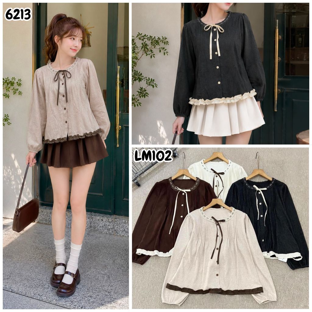 HAPPY SHOP - ดอกไม้ผู้หญิง BLOUSE TOP LM102 6213 8053 PREMIUM LATEST FASHIONABLE