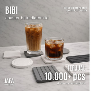 [JAFA] BIBI Tatakan Gelas Diatomite Serap Air Pastel Estetik Coaster Square Round Rectangle