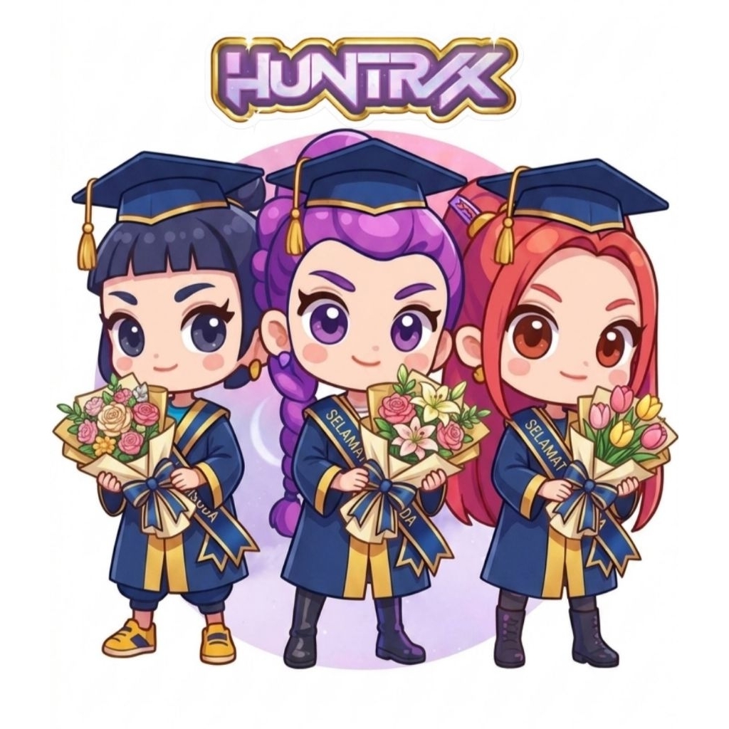KPOP DEMON HUNTER Theme Graduation Topper/KPOP DEMON HUNTER GRADUATION BOUQUET TOPPER