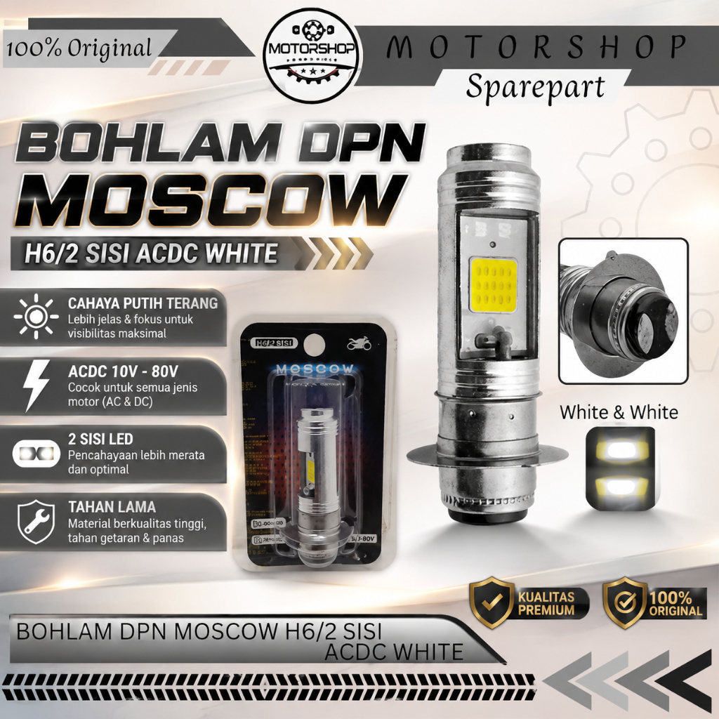 MOSCOW H6 2-SIDED ACDC WHITE FRONT BULB