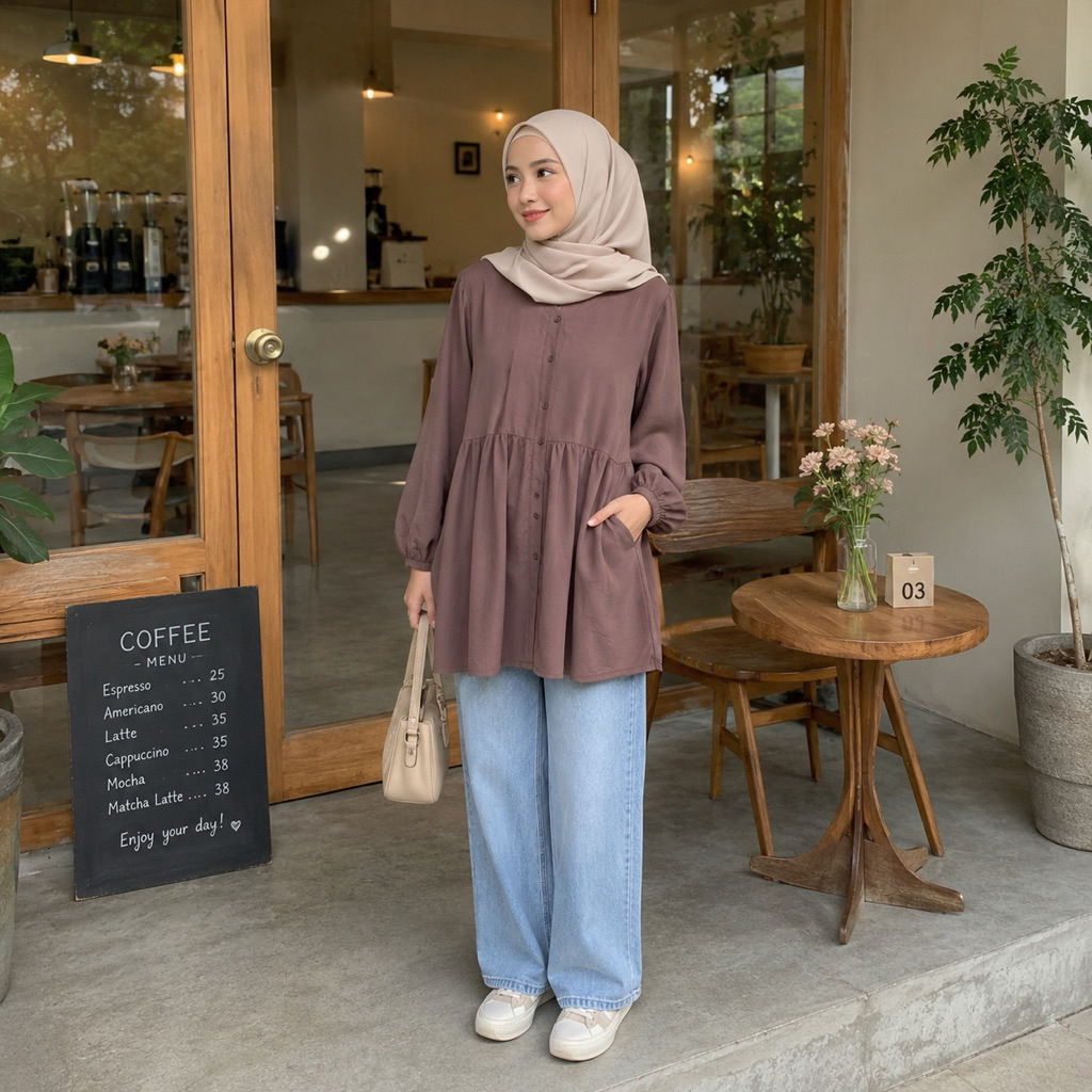 JANNI & DENA TUNIC / PREMIUM RAYON TUNIC / FULL BUTTON RAYON TOP