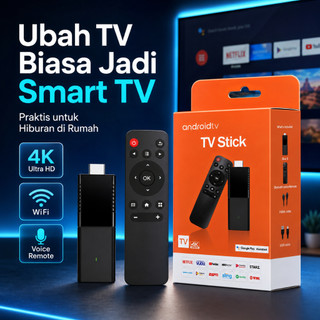 TV Stick Android 14 4K Smart TV Box WiFi 6 Bluetooth RAM 4GB ROM 64GB Google Play YouTube Netflix HDMI