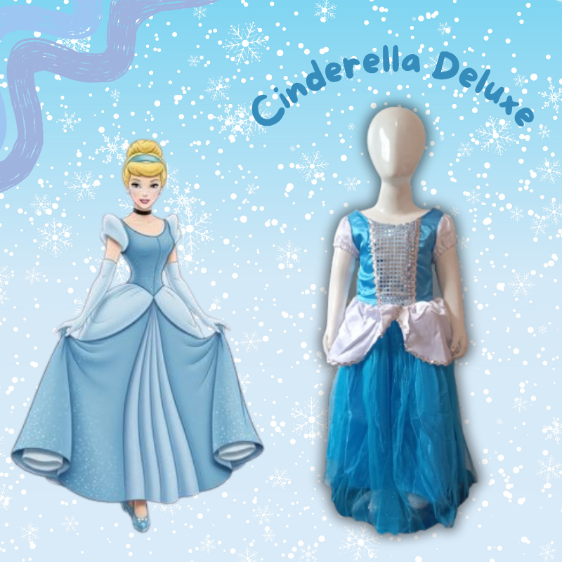 Princess Cinderella Deluxe/Princess Cinderella Costume/Disney Princess คอสเพลย์สําหรับสาว