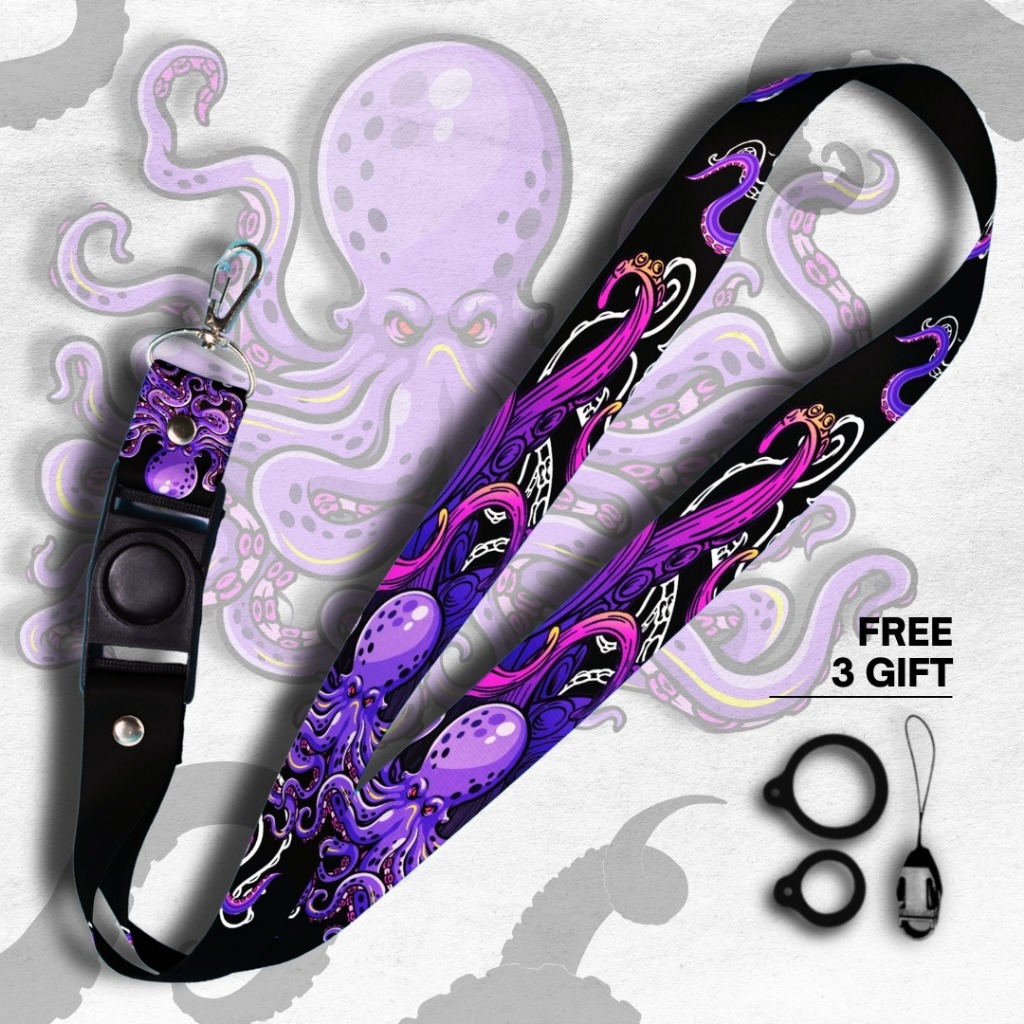 GANTUNGAN OCTOPUS LANYARD 1.5CM CELLPHONE HANGER & ID CARD STRAP | OCTOPUS OCTOPUS | อะนิเมะ