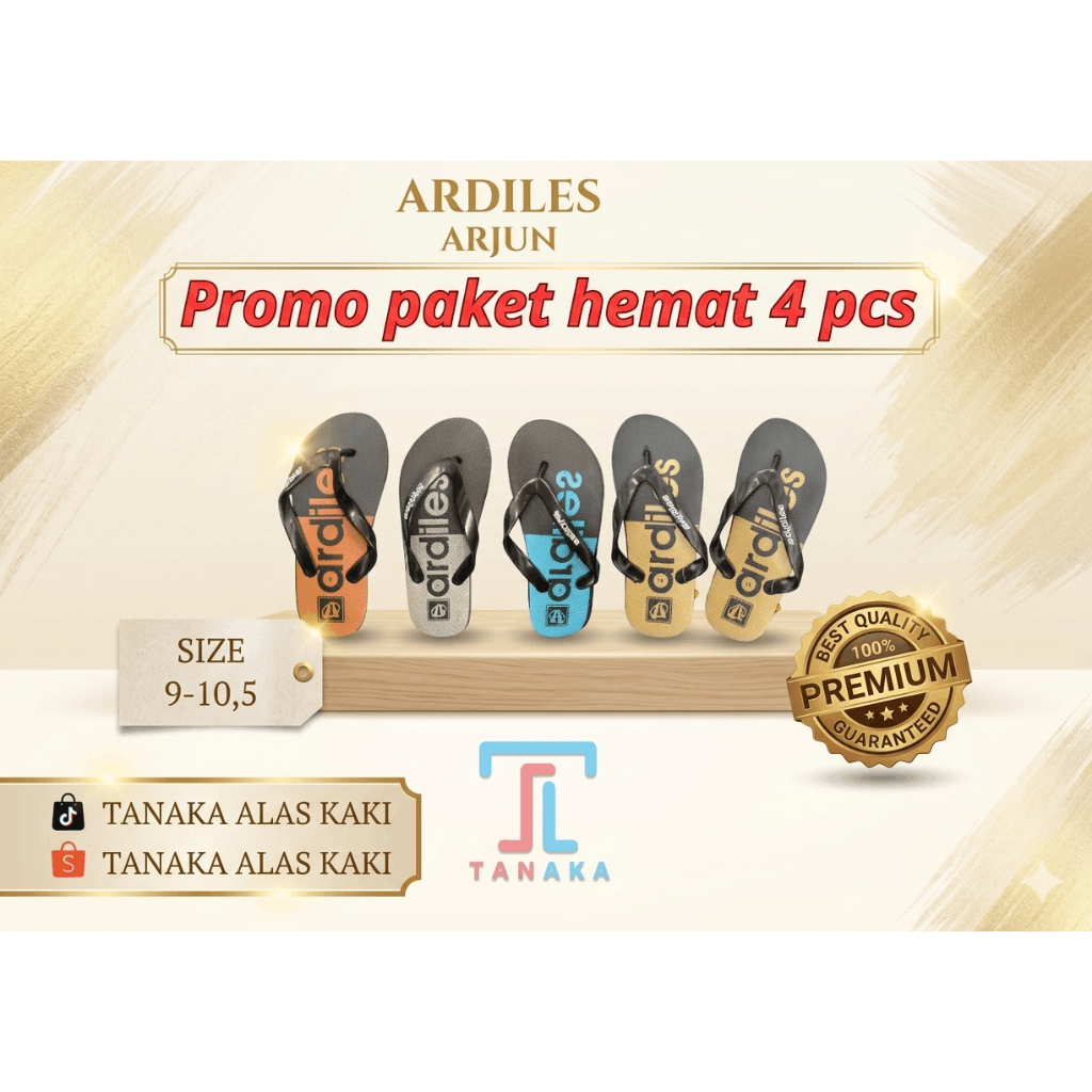 แพ็คเกจ SAVING 4 ชิ้น|| รองเท้าแตะ Ardiles Arjun - วัสดุที่สะดวกสบายและทนทาน