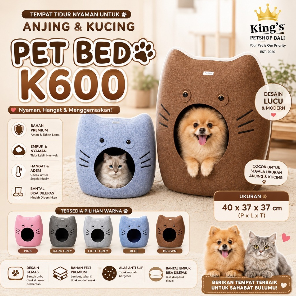 PET BED K600 / BED สําหรับ ANIMALS