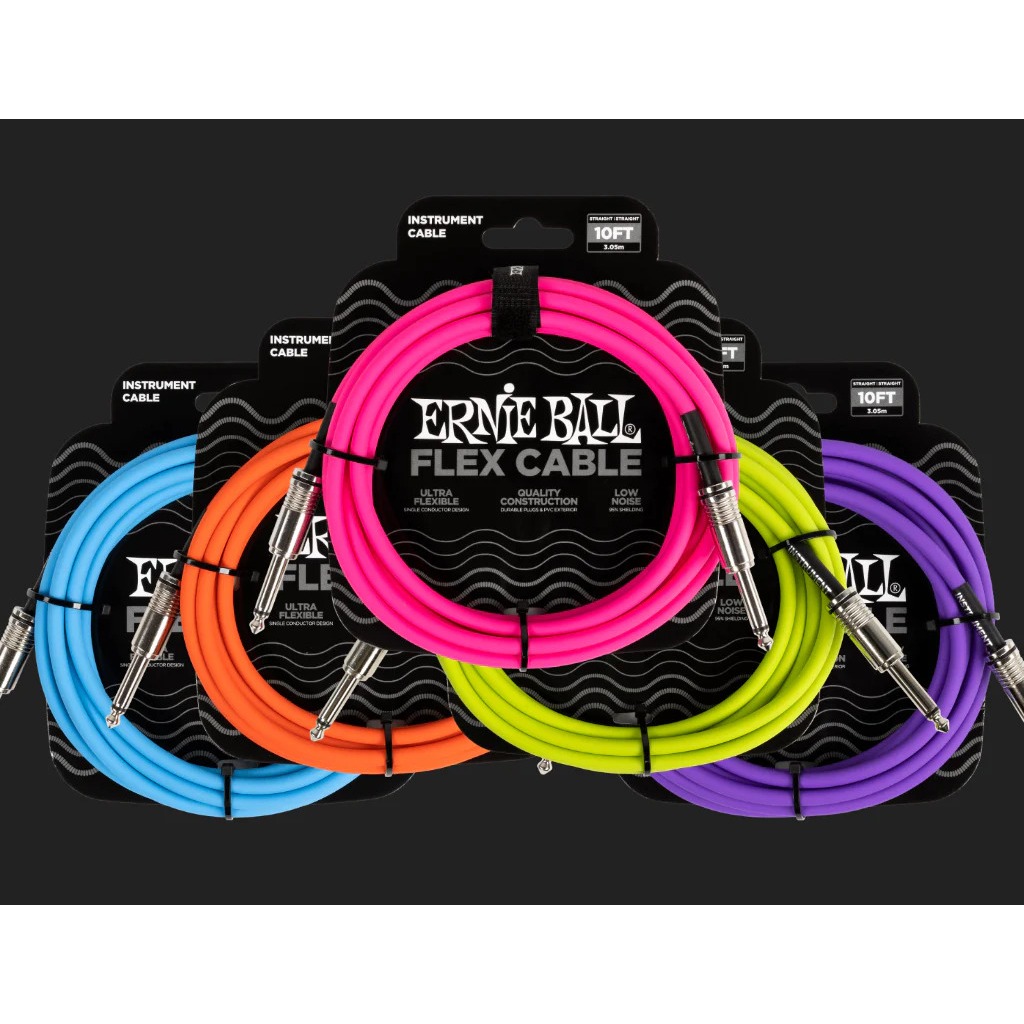 Ernie Ball Flex Instrument Cable ตรงตรง 10ft