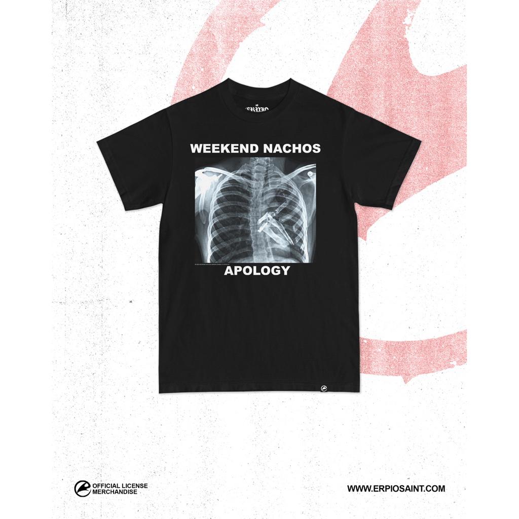 WEEKEND NACHOS - APOLOGY (เสื้อยืดแขนสั้นสีดํา)