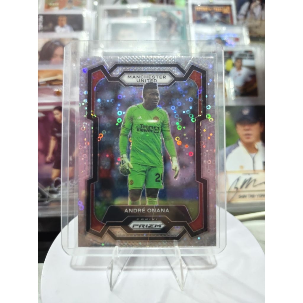 การ์ดฟุตบอล Panini Prizm Manchester United Andre Onana ดั้งเดิม Photocard