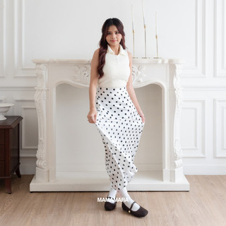 MAMAMARA - Rok 2 In 1 With Lace Layer Skirt Polkadot Bawahan Wanita Maxi Panjang