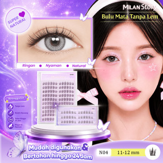 [LANGSUNG TEMPEL] Milan Story N04 Super Natural Bulu Mata Palsu Serat Kapas Premium Mudah Digunakan Untuk Pemula Eye Make Up Reusable