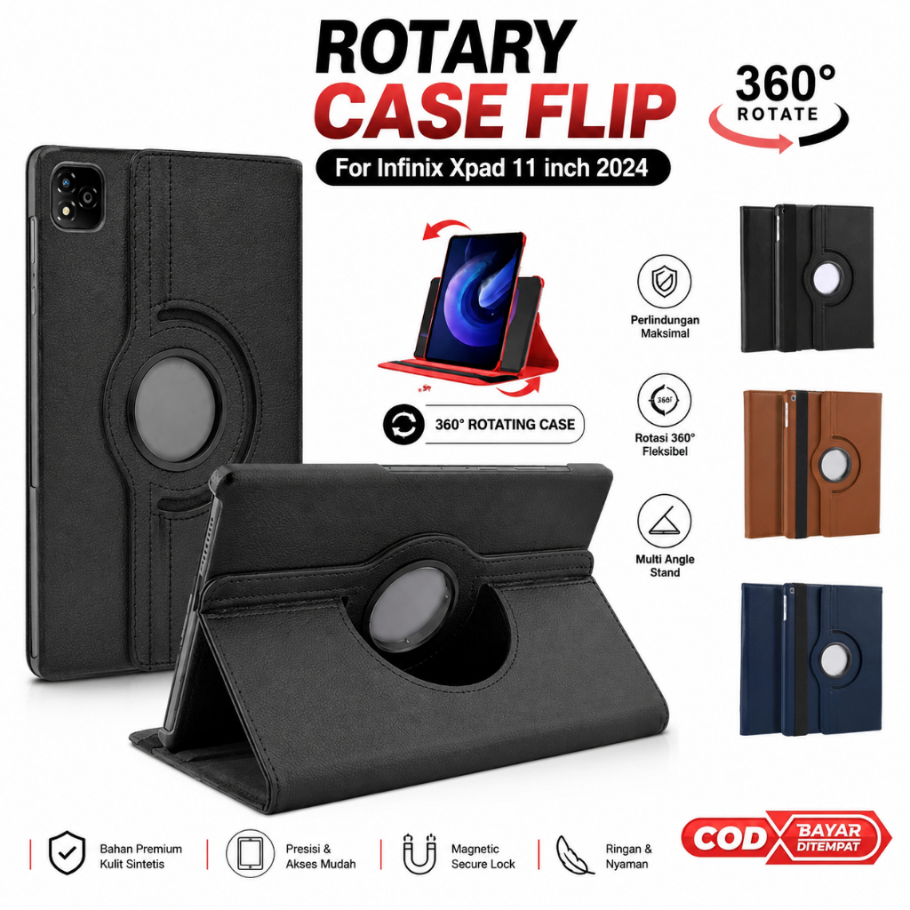 เคส Infinix Xpad | ปลอก Infinix Xpad | Infinix Xpad 11 นิ้ว 2024 Flip Case Rotary Leather Book Cover