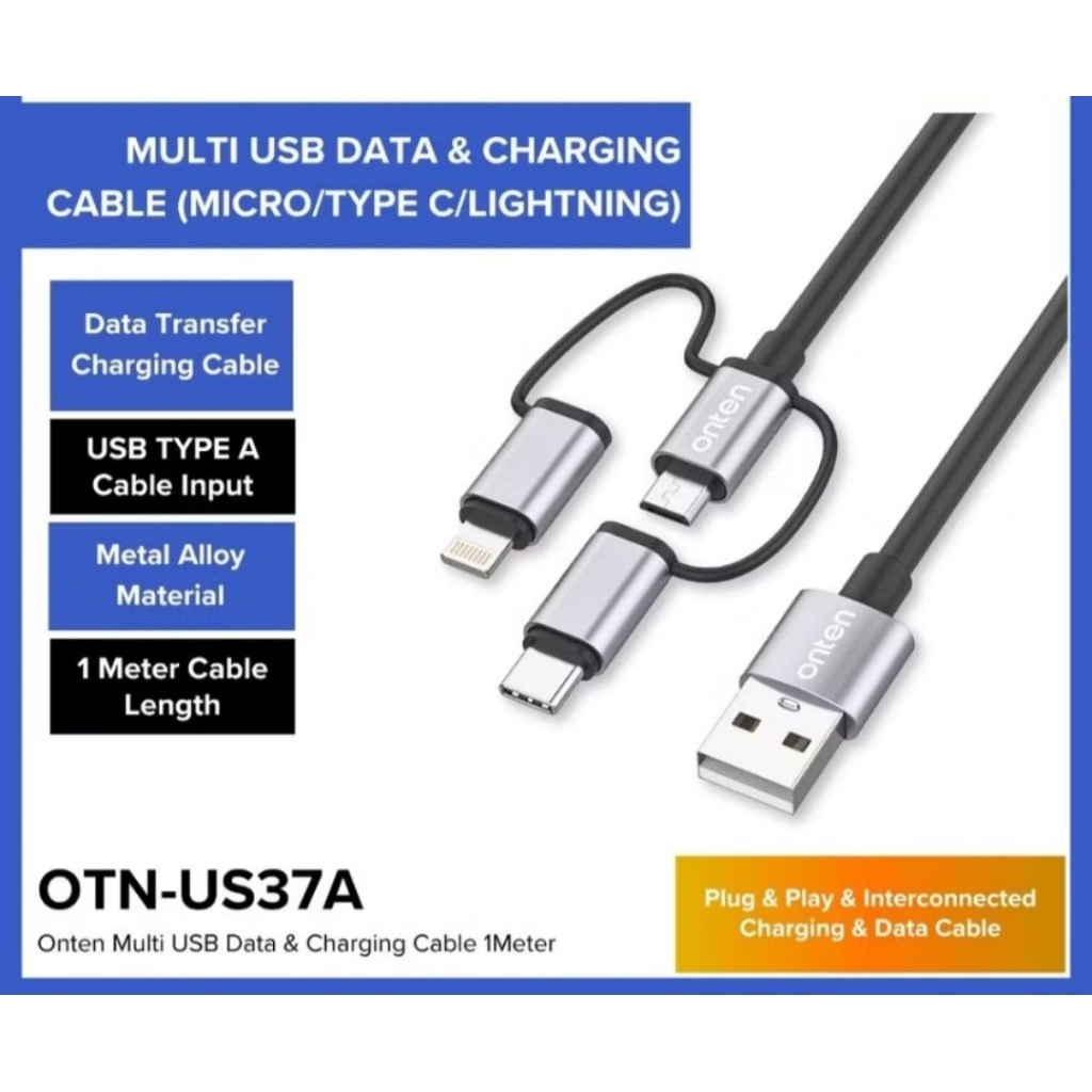 ONTEN US37A 3-in-1 HP CHARGER CABLE