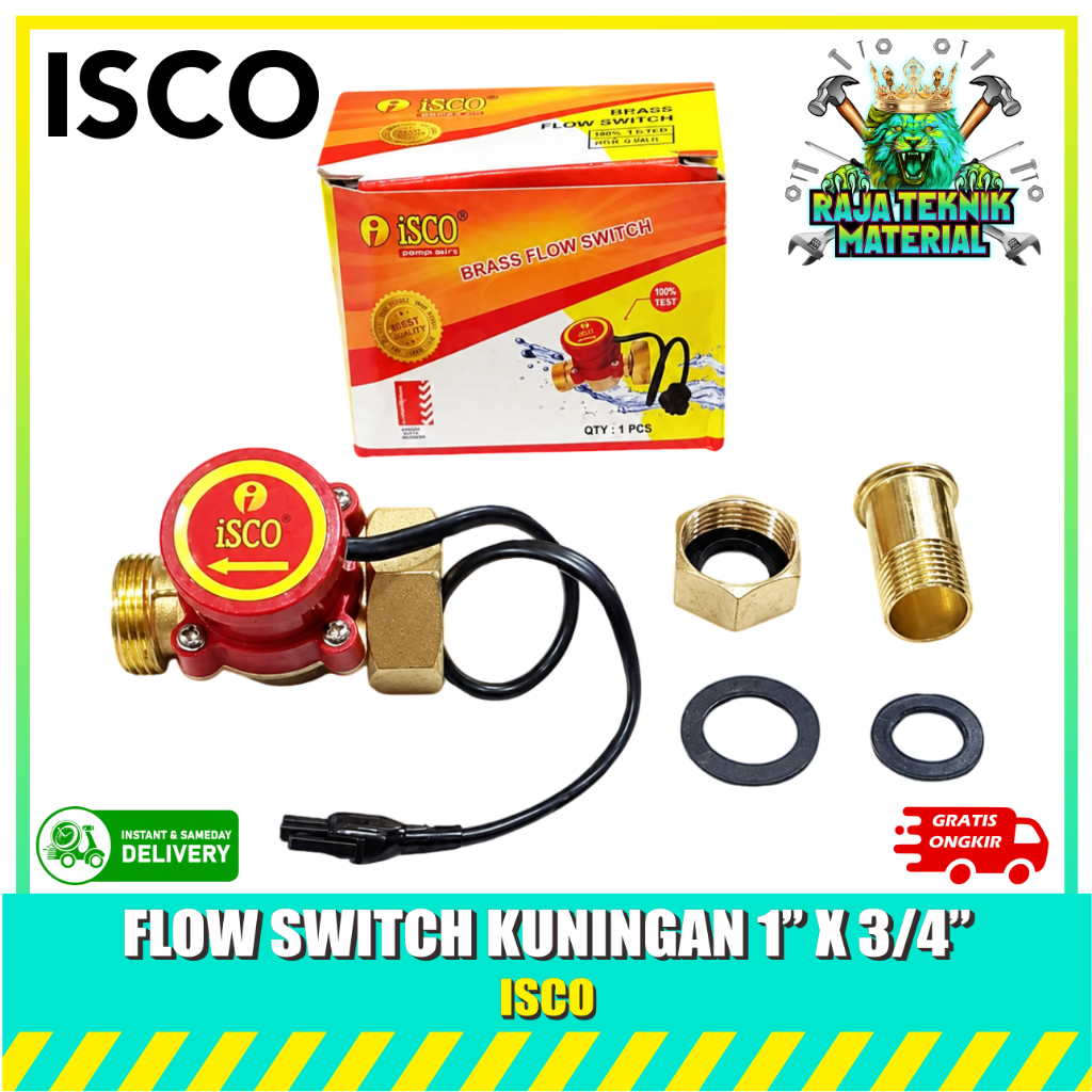 BRASS FLOW SWITCH ISCO IMPUT ขนาด 1 นิ้ว OUTPUT 3/4 และ 1/2 นิ้ว