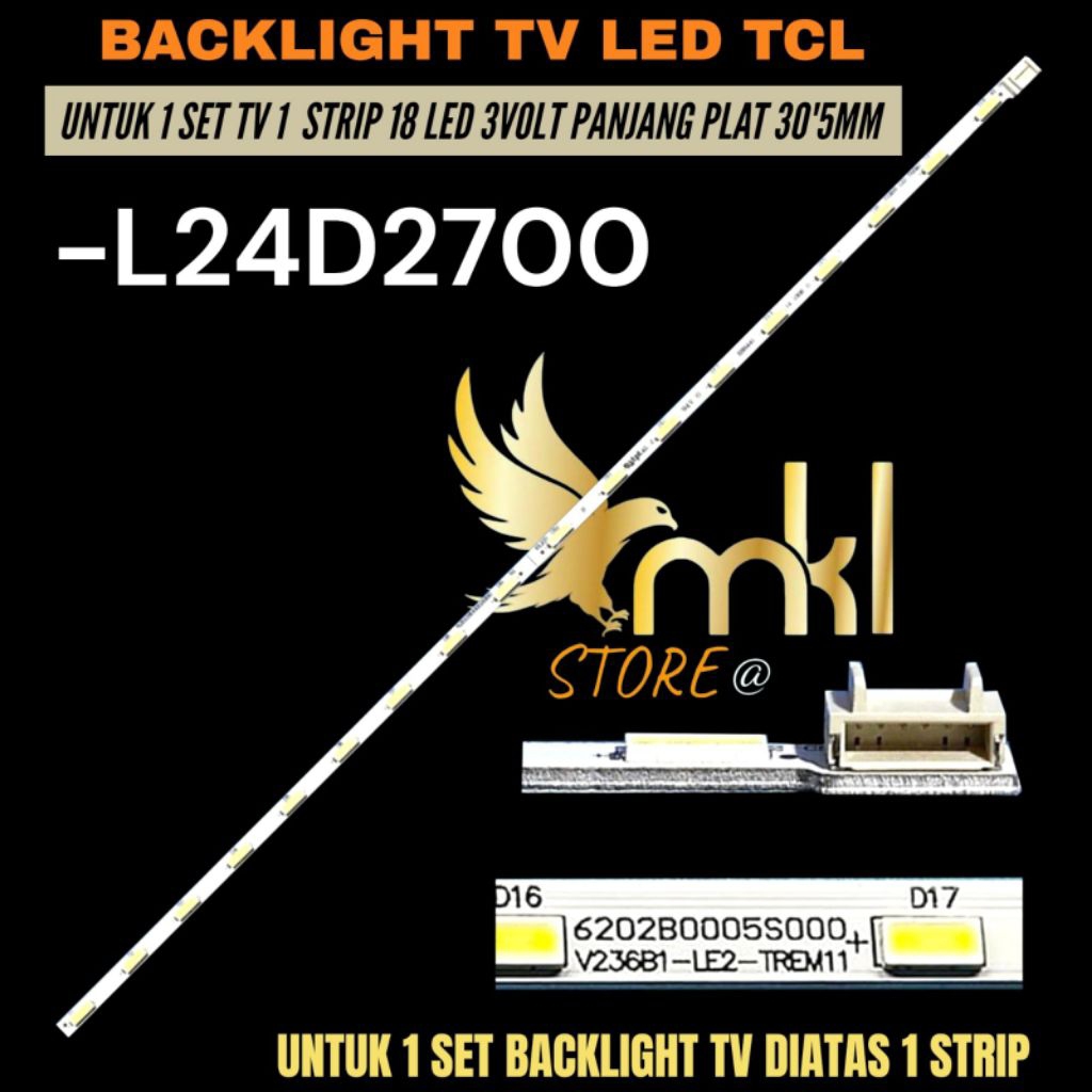 TCL 24 นิ้ว LED TV BACKLIGHT L24D2700