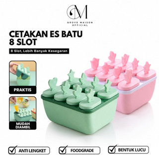 GROVE MAISON Cetakan ES krim 8 Slot DIY Ice Cream ES Batu Cetakan Es Batu