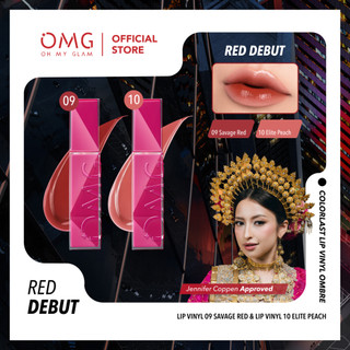 OMG OH MY GLAM Paket Ombre 2 Shade Lip Vinyl 2.5 g - Transferproof Gloss - Longlasting Stain- Intense Color - Plumpy & Comfortable On Lips