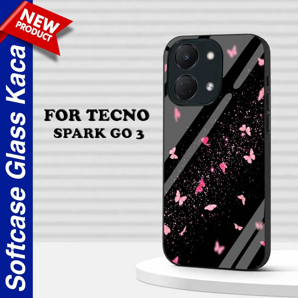 CASING สําหรับ TECNO SPARK GO 3 [M389] SOFTCASE GLASS GLOSSY GLASS สําหรับ TECNO SPARK GO 3 AESTHETI