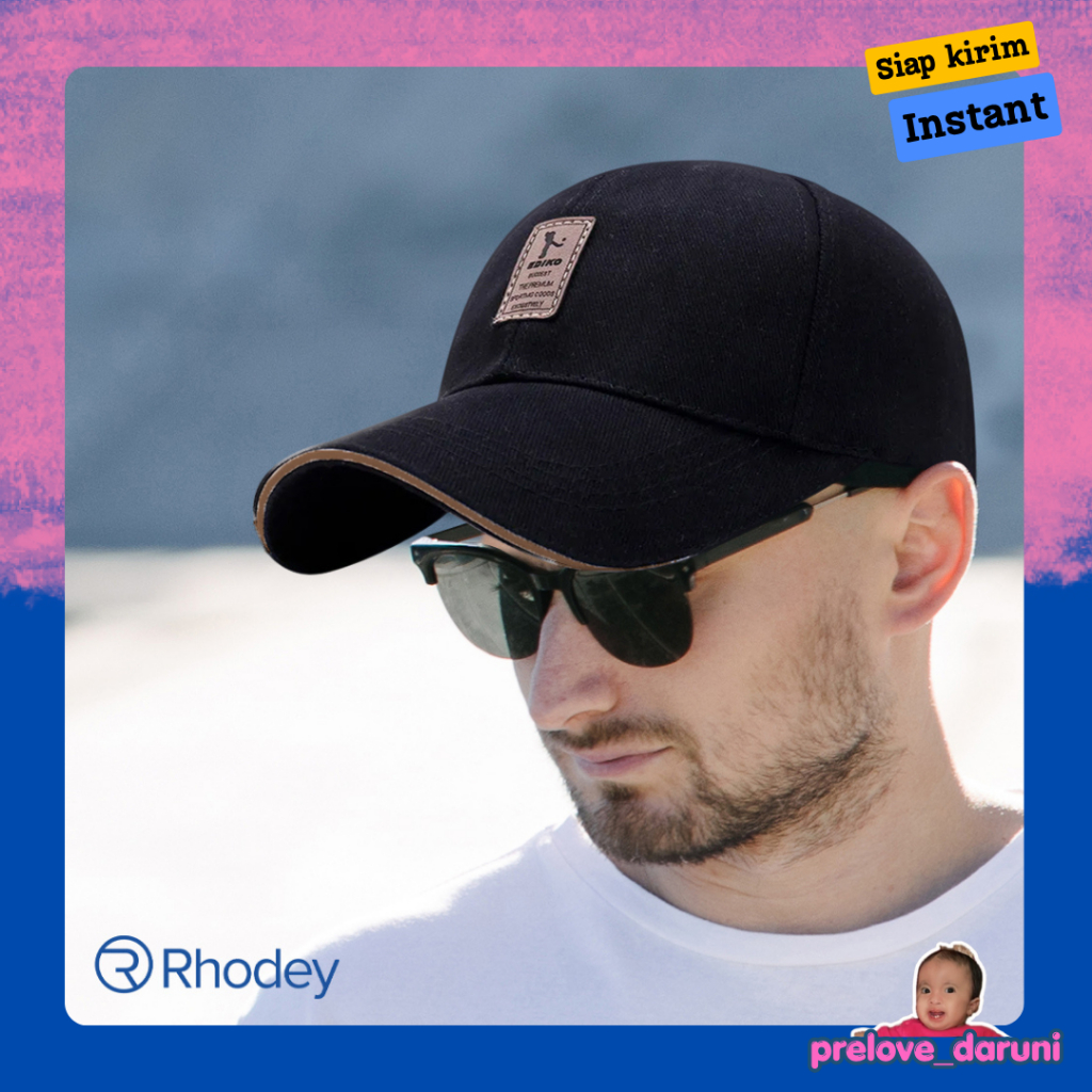 [PD] Rhodey EDIKO Baseball Cap Long Visor Logo Ediko Golf - RB68 - สีดํา