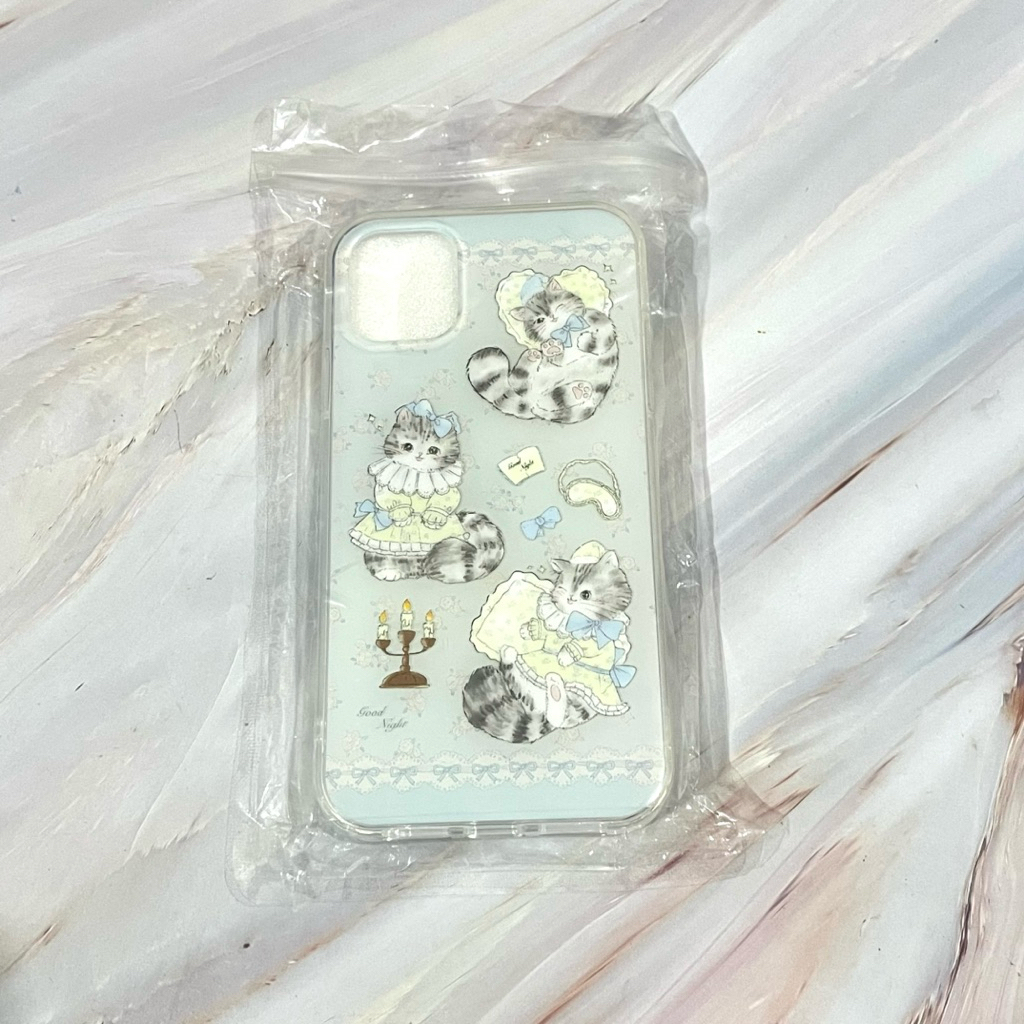 [ใหม่] เคส Iphone 11 Casing Ip Blue Cat Ribbon Kitty Cute