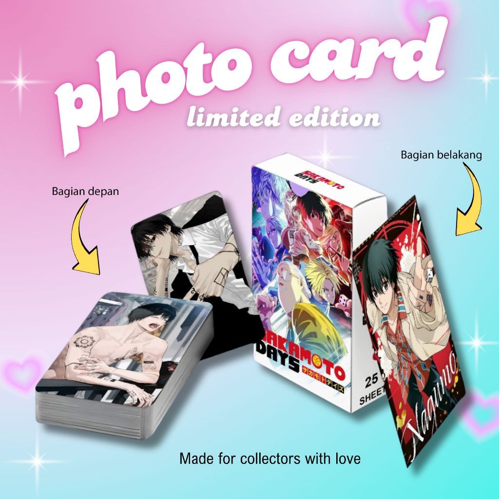 [ 2 ด้าน ] ชุดโฟโต้การ์ดล่าสุด Yoichi Nagumo Anime Sakamoto Days พรีเมี่ยม 25 ชิ้น พร้อมกล่อง