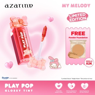 [LIMITED EDITION] Azarine Play Pop Glossy Tint [3ml] Liptint Glossy Tahan Lama Extra Moisturizing dengan Hyaluronic Acid dan Peptide Melembabkan Menutrisi Bibir Kering