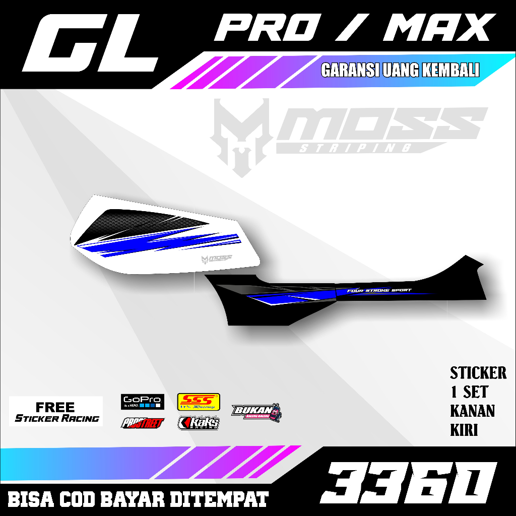 HONDA GL PRO / GL MAX VARIATION STRIPING STICKERS GL PRO MOTORCYCLE VARIATIONS - GL MAX