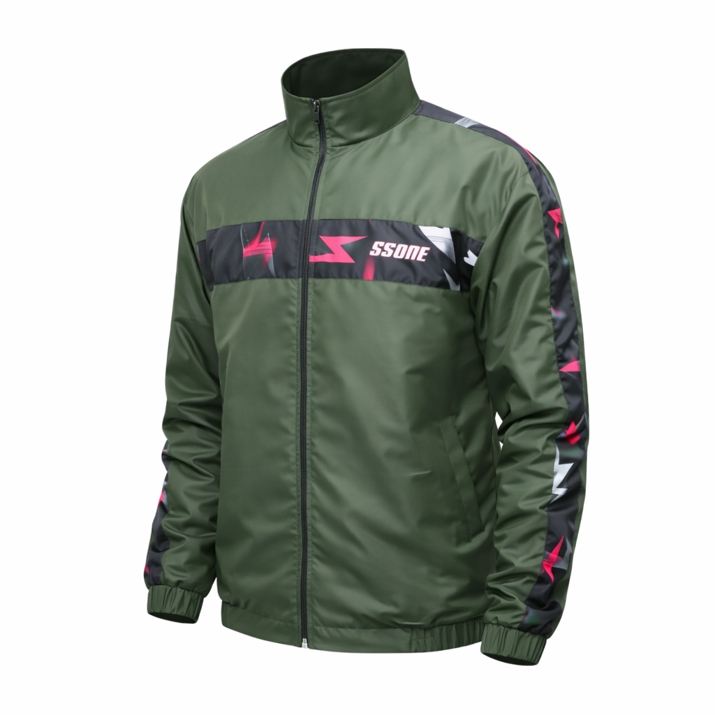 SSONE ร่มชูชีพ Tracktop Jacket สําหรับผู้ชายและผู้หญิงกันน้ํา Casual Windbreaker Tracktop Jacket