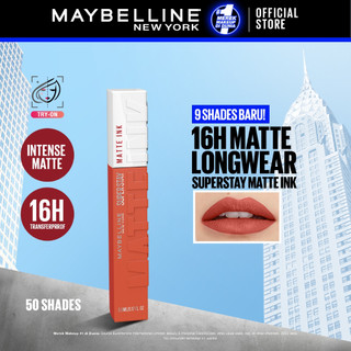 [SHOPEE BEAUTY AWARDS - BEST LIP MAKEUP] MAYBELLINE OFFICIAL Superstay Matte Ink Liquid Long Lasting Waterproof Matte Lipstick Lipcream Make Up Transferproof Tahan 16 Jam Vinyl Ink