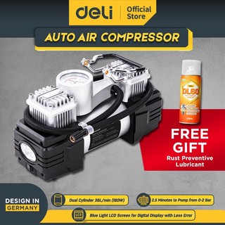 Deli Pompa Angin Portable Silinder Ganda/Tunggal Otomatis 160W/100W DL805X